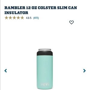 Yeti 12 oz colster slim sea foam